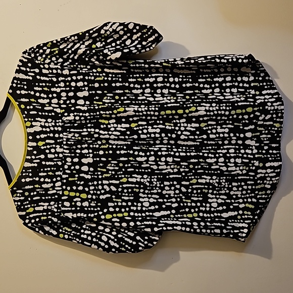 Women's Petite Large Pull Over Mid Sleeves Stretch Black, Gray, Green Top #W-550 - Picture 5 of 12